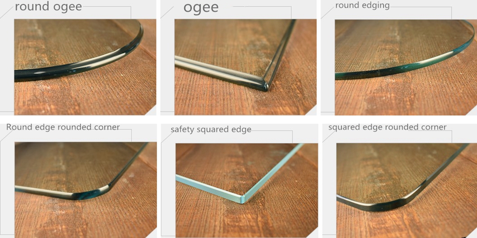 customized glass edge and glass corner