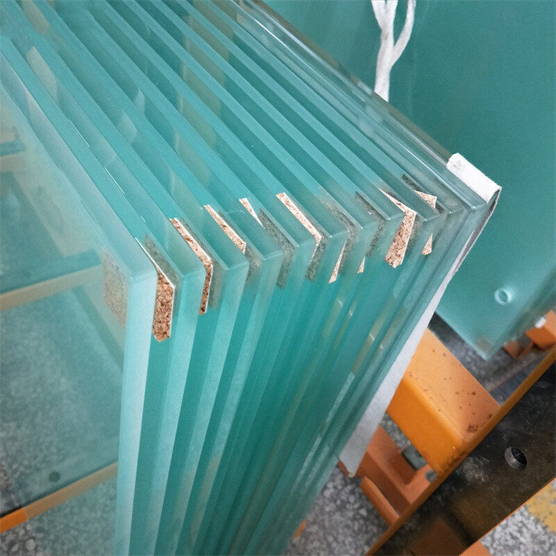 Safety railing glass 10mm acid-etched frosted tempered glass balustrade