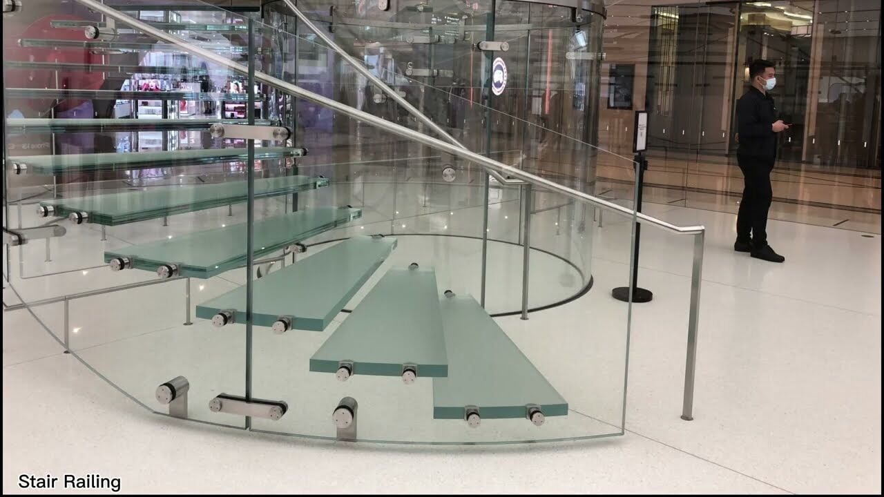 Kunxing Glass ---- curved tempered laminated stair railing glass