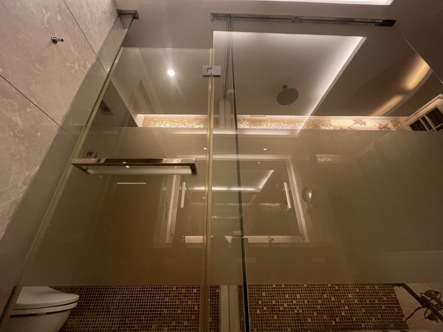 Privacy glass bathroom