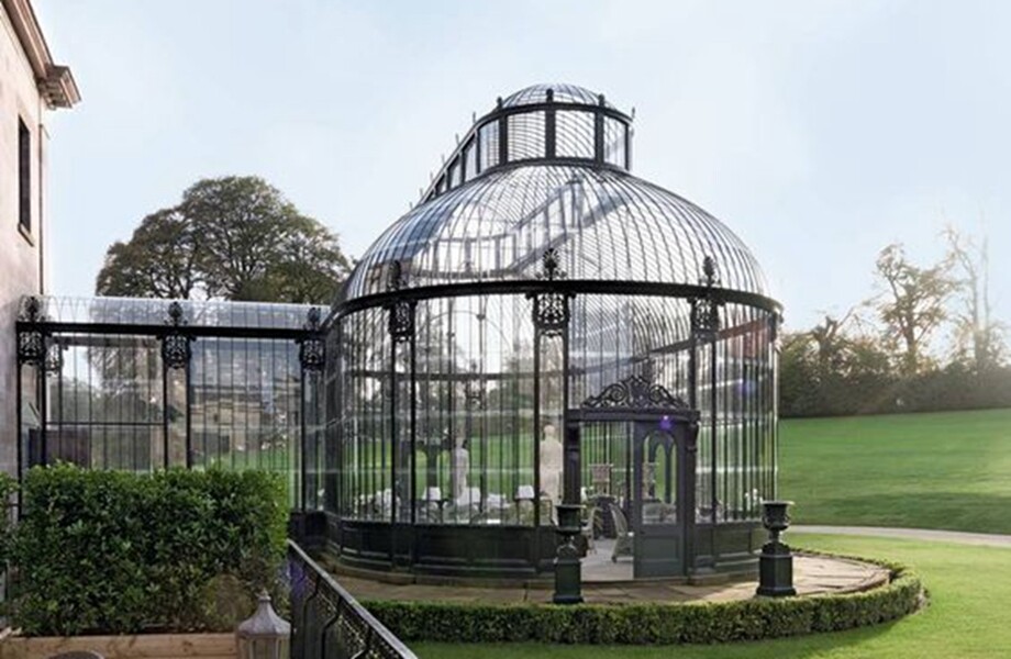 round glass house greenhouse sunroom