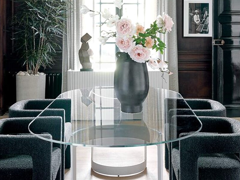 clear glass table