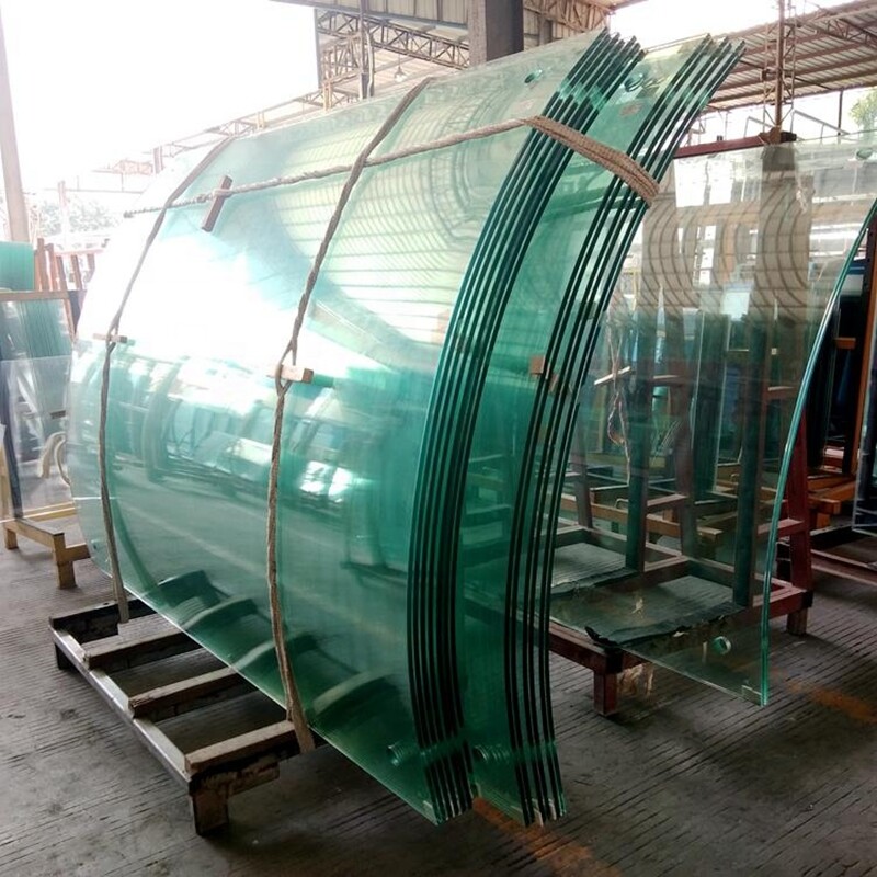 Curved clear tempered balustrade glass pool fencing stair railing