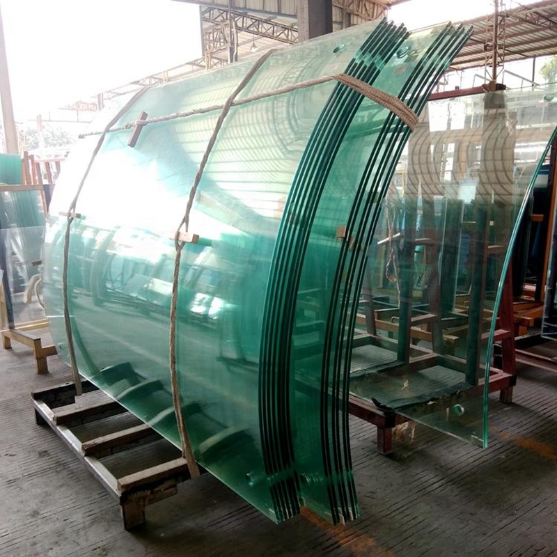 High quality curved clear tempered balustrade glass pool fencing stair railing